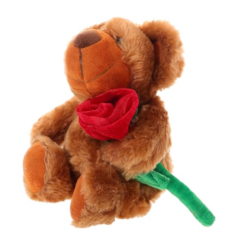 SOIMISS Weicher Plüschbär mit Rosenverzierung Freundin und Mutter Kuscheliges Stofftier zum Geburtstag und Romantische Dekoration von SOIMISS