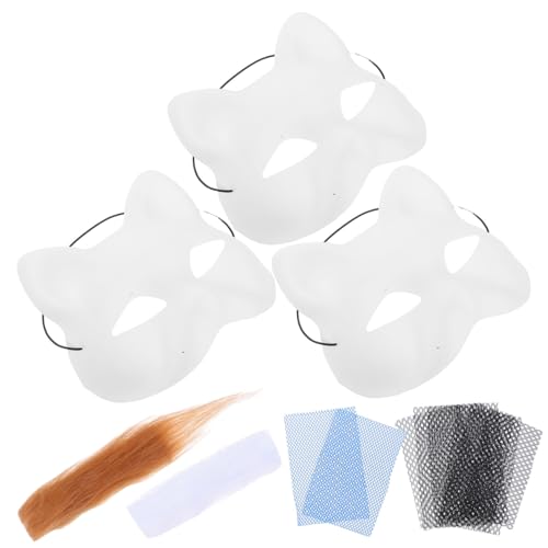 SOIMISS Weiße Katzenmaske Plüsch PVC Handbemalt für Kostümpartys Halloween Cosplay Kreative DIY Tiermaske für Frauen Langlebig für Maskeraden SOIMISS Weiße Katzenmaske Plüsch PVC Handbemalt für Kostümpartys Halloween Cosplay Kreative DIY Tiermaske für Frauen Langlebig für Maskeraden von SOIMISS