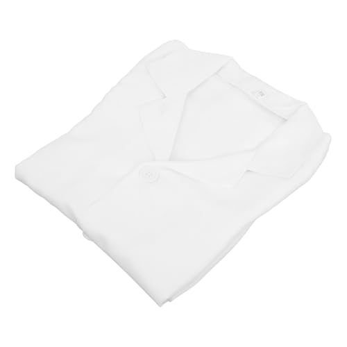 SOIMISS Weißer Laborkittel aus Atmungsaktivem Polyester Langlebiger und Waschbarer Wissenschaftler Kostümmantel mit Niedlichem Arzt Design für Fantasievolles Rollenspiel und Schulprojekte von SOIMISS