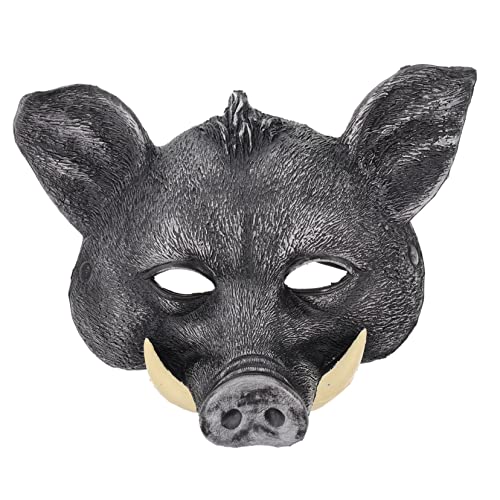 SOIMISS Wildschwein Maske realistische Gesichtsbehandlung gruselige Schweinemaske Cosplay -Tiermasken Karnevalsmasken Halloween-Schwein Halloween-Maskenkostüm Halloween -Masken Pu Schwarz von SOIMISS