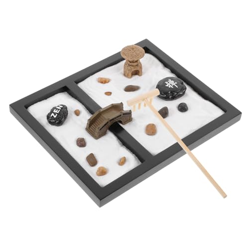 SOIMISS Zen Garten Miniaturlandschaft mit Simulation Moos und Kreativer Meditationsdekor für Schreibtisch Geschenkidee für Zuhause und Büro Schwarz SOIMISS Zen Garten Miniaturlandschaft mit Simulation Moos und Kreativer Meditationsdekor für Schreibtisch Geschenkidee für Zuhause und Büro Schwarz von SOIMISS