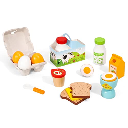 SOKA Frühstücksset aus Holz, 19-teilig, Toast-Eier, Milch, Lebensmittel, Spielset, Rollenspiel, frühe Bildungsentwicklung für Kinder, Mädchen, Jungen, ab 3 Jahren SOKA Frühstücksset aus Holz, 19-teilig, Toast-Eier, Milch, Lebensmittel, Spielset, Rollenspiel, frühe Bildungsentwicklung für Kinder, Mädchen, Jungen, ab 3 Jahren von SOKA Play Imagine Learn