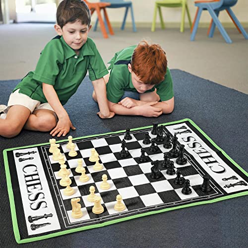 SOKA Schach Riesen Brettspiel Set Klassische Unterhaltung Fun Spiel Spielteppich Teppich Reise Brettspiele Aktivitäten für Kinder und Familie - Geeignet für Indoor oder Outdoor Spielen von SOKA Play Imagine Learn