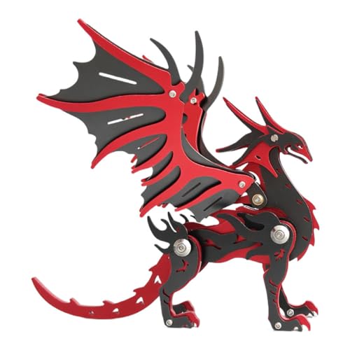3D-Metall-Puzzle für Erwachsene, 100 + Teile, mechanischer Drachen-Pterosaurier, DIY-Montage, Fantasy-Modellbausatz, kreative Dekoration, Geschenk für Geburtstag und Weihnachten von SOLIAXDIY