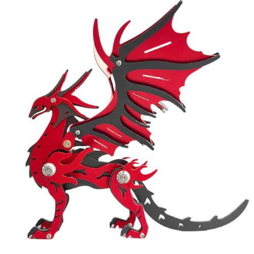 3D-Metall-Puzzle für Erwachsene, 100 + Teile, mechanischer Drachen-Pterosaurier, DIY-Montage, Fantasy-Modellbausatz, kreative Dekoration, Geschenk für Geburtstag und Weihnachten von SOLIAXDIY