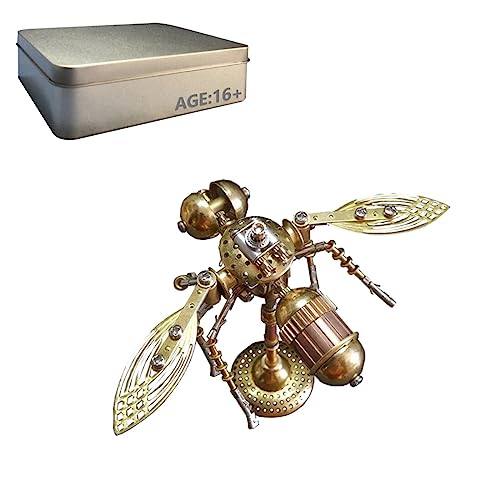 Kleine Biene 3D Metall Puzzle Modell Kit, Steampunk Mechanisches Insekt Puzzle Erwachsene, DIY Metallbausatz Deko Geschenk - 158 Teile von SOLIAXDIY