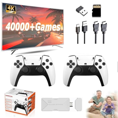 P5 PRO Retro Game Stick, Plug and Play Spielekonsole 64GB mit eingebauten 40000+ klassischen Spielen, 4K HDMI Output Game Emulatoren mit Dual 2.4G Wireless Controllern von SOLIAXDIY