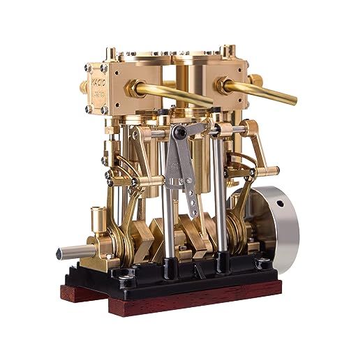 SOLIAXDIY KACIO LS2-13S Vertikale 2-Zylinder Dampfmaschine, Vorwärts/Rückwärts Gang Mini Steam Engine Schiffsmodell für Boote 80-120cm (Ohne Kessel) von SOLIAXDIY