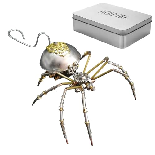 SOLIAXDIY Mechanisches Spinnen-3D-Steampunk-Metall-Puzzle-Kit – DIY-Insekten-Seidenfaden-Version, Montagemodell für Erwachsene, 169 Teile (Kit-Edition) von SOLIAXDIY