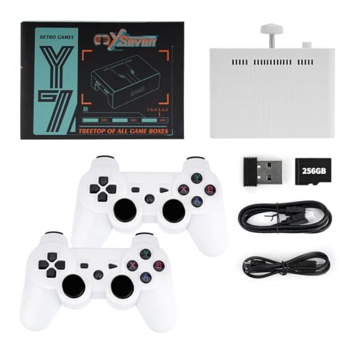 Y7 Game Sticks, 4K Retro Home Arcad 64G +256G Built in 12000+ Games & 2.4G Wireless Dual Controllers, HDMI Plug and Play Videospielkonsole für TV (256GB) von SOLIAXDIY