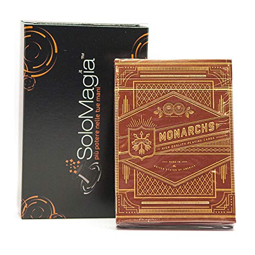 Monarchs Playing Cards Red | Rot, Theory11, mit Goldfolie, Luxury Playing Cards, Luxus-Poker-Spielkarten, Q1-Qualität, Signature Premium 909 Finish, FSC-zertifiziertes Papier aus verantwortungsvoller Waldwirtschaft von SOLOMAGIA