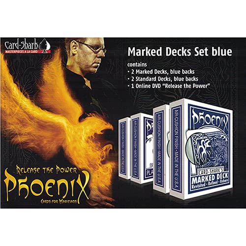 SOLOMAGIA Phoenix Marked Decks Set - Blue - Tricks with Cards - Zaubertricks und Props von SOLOMAGIA