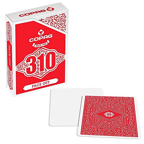 SOLOMAGIA Copag 310 Playing Cards - Slim Line - Face Off - Red von SOLOMAGIA