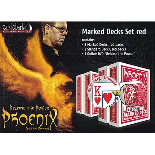 SOLOMAGIA Phoenix Large Index Marked Decks Set - Red - Tricks with Cards - Zaubertricks und Props von SOLOMAGIA
