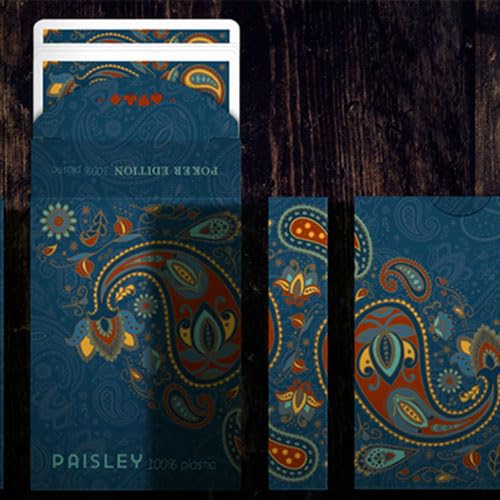 SOLOMAGIA Plastic Paisley Poker Blue Playing Cards by Dutch Card House Company von SOLOMAGIA