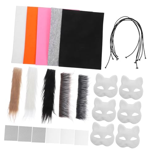 SOLUSTRE 1 Satz Schwarzes Katzenkostüm Für Erwachsene Maskerade-maske Masse Papiermasken Zum Basteln Fursuit-pfoten Wasserdichte Katzenmaske Plastikmaske Halloween-maske Pvc von SOLUSTRE
