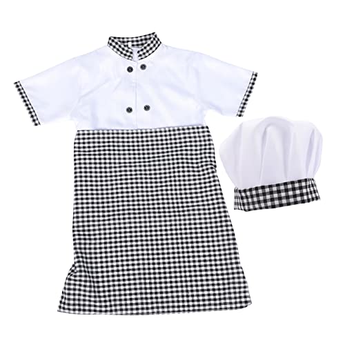 SOLUSTRE 1 Satz Unisex Kochkostüm Set Teiliges Outfit mit Kurzarmbluse Schürze und Kochmütze für Rollenspiele Geeignet von SOLUSTRE