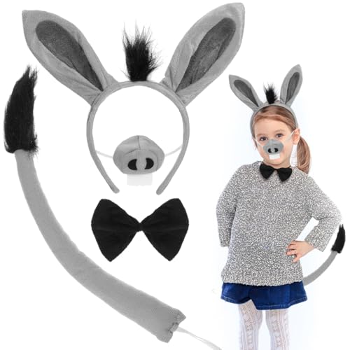 SOLUSTRE 1 Set Eselkostüm-set, Eselohren-stirnband, Nase, Und Fliege, Cosplay-requisiten für Und Erwachsene SOLUSTRE 1 Set Eselkostüm-set, Eselohren-stirnband, Nase, Und Fliege, Cosplay-requisiten für Und Erwachsene von SOLUSTRE