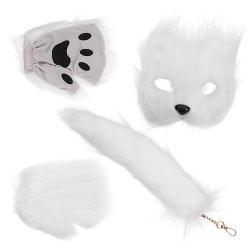 SOLUSTRE 1 Set Fuchsmaske Handschuhschwanz Set Maskerade Tierkostüm Masken Pelzige Halloween Handschuhe Fuchsohren Und Fursuit Fuchsmaske Und Fuchs Halbmaske SOLUSTRE 1 Set Fuchsmaske Handschuhschwanz Set Maskerade Tierkostüm Masken Pelzige Halloween Handschuhe Fuchsohren Und Fursuit Fuchsmaske Und Fuchs Halbmaske von SOLUSTRE