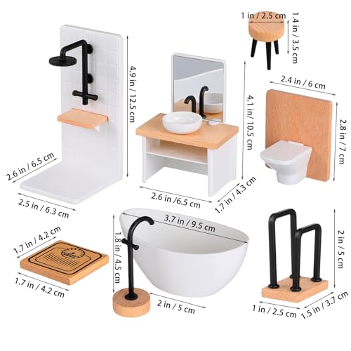 SOLUSTRE 1 Set Puppenhaus Miniatur Badezimmer Zubehör, Badezimmer Set Puppenhaus Möbel Miniatur von SOLUSTRE