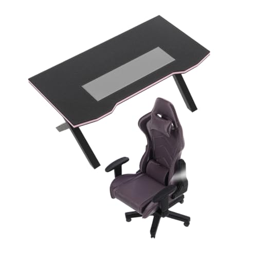 SOLUSTRE 1 Set Winziger Gaming-Stuhl Und Schreibtisch, Modell, Miniaturmöbel, Zubehör Für Sammler, DIY-projekte Und Fotografie-Requisiten, Schwarz SOLUSTRE 1 Set Winziger Gaming-Stuhl Und Schreibtisch, Modell, Miniaturmöbel, Zubehör Für Sammler, DIY-projekte Und Fotografie-Requisiten, Schwarz von SOLUSTRE
