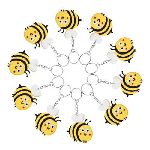 SOLUSTRE 10 Stück Biene Schlüsselanhänger Schlüsselbund Cartoon-bienen-schlüsselanhänger- Entzückender Cartoon-bienen-schlüsselanhänger Neuheit Schlüsselanhänger Metall Yellow SOLUSTRE 10 Stück Biene Schlüsselanhänger Schlüsselbund Cartoon-bienen-schlüsselanhänger- Entzückender Cartoon-bienen-schlüsselanhänger Neuheit Schlüsselanhänger Metall Yellow von SOLUSTRE