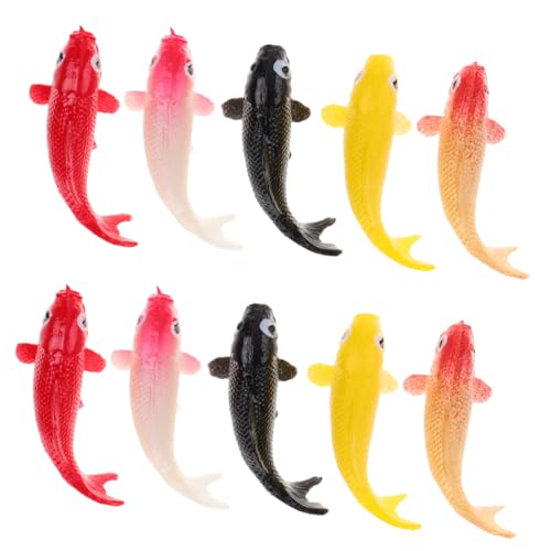 SOLUSTRE 10 Stück Goldfischspielzeug Klein Puppenstubenfisch Ornament Simuliert Mini Dekoration Grün Schwebend Wasser- Tank Realistisch Für Simulation Gefälscht Aquarium Künstlich Harz von SOLUSTRE