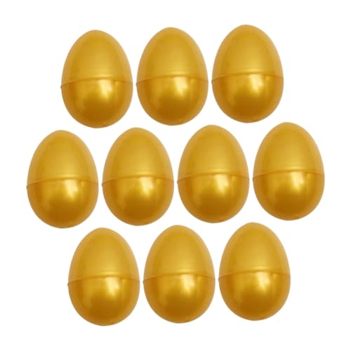 SOLUSTRE 10 Stück Offene Goldene Eier Künstliche Eierpicks Befüllbare Behälter Geflügel Simulationsmodell Ei Ei Ei Kunststoff von SOLUSTRE