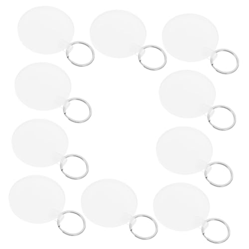 SOLUSTRE 10 Stück Sublimation Schlüsselanhänger Blanks Doppelseitig Bedruckbar Runde Heat Transfer Schlüsselringe für DIY Fotodruck Bulk Pack für Bastelbedarf und Kleinunternehmen von SOLUSTRE