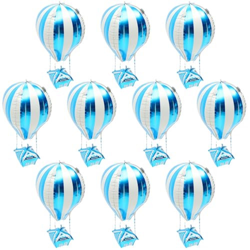 SOLUSTRE 10 Stück Teiliges Aluminium Hot Air Balloon Dekorationsballons für Kindergeburtstage Luftballons für Partys Shower und Festlichkeiten Blau Helium Geeignet SOLUSTRE 10 Stück Teiliges Aluminium Hot Air Balloon Dekorationsballons für Kindergeburtstage Luftballons für Partys Shower und Festlichkeiten Blau Helium Geeignet von SOLUSTRE