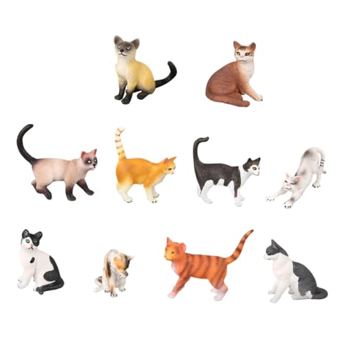 SOLUSTRE 10 Stück Teiliges Katzenfiguren aus Leichtem Bruchsicherem Material Dekorative Tierfiguren für Kinderzimmer Deko und Fotorequisiten für Jungen und Mädchen SOLUSTRE 10 Stück Teiliges Katzenfiguren aus Leichtem Bruchsicherem Material Dekorative Tierfiguren für Kinderzimmer Deko und Fotorequisiten für Jungen und Mädchen von SOLUSTRE