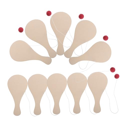 SOLUSTRE 10 Stück Unvollendete Holz Paddle Bälle für DIY Malset für Kreative Bastelideen Geeignet für Geburtstagsfeiern und Themenpartys Fördert die Hand Augen Koordination und Kreativität von SOLUSTRE