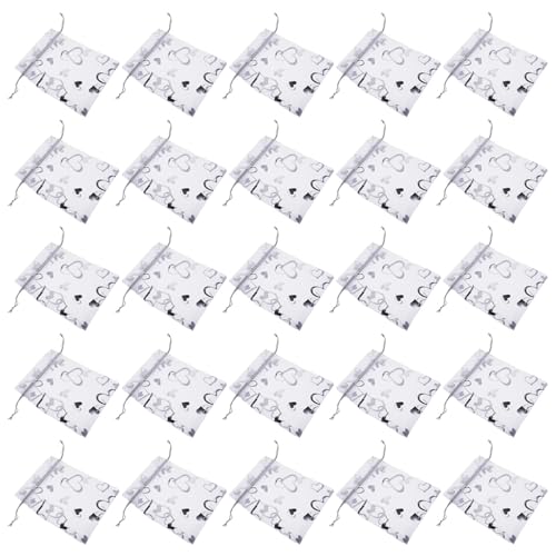 SOLUSTRE 100 Stück Organza Taschen Herzform Weiß Transparente Sheer Hochzeitsbeutel Schmuck Candy Pouches mit Zugband für Shower Party Zubehör SOLUSTRE 100 Stück Organza Taschen Herzform Weiß Transparente Sheer Hochzeitsbeutel Schmuck Candy Pouches mit Zugband für Shower Party Zubehör von SOLUSTRE