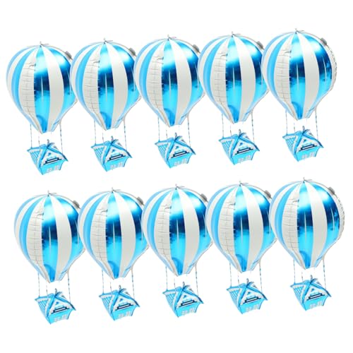 SOLUSTRE 10Stücke Heißluftballon Folienballons Aluminium Folienballon Dekoration Für Kindergeburtstagsfeiern Flugzeug Thema Party Zubehör Geburtstagsfeier von SOLUSTRE