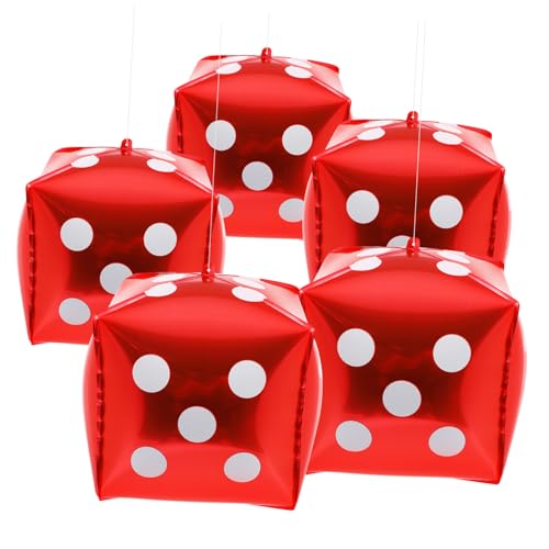SOLUSTRE 10stücke Würfel Aluminium Folienballons Themen Dekoration Für Partys Rot Halloween Und Spielveranstaltungen SOLUSTRE 10stücke Würfel Aluminium Folienballons Themen Dekoration Für Partys Rot Halloween Und Spielveranstaltungen von SOLUSTRE