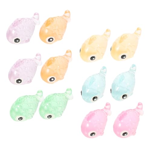 SOLUSTRE 12 Stck Teiliges Miniatur Resin Fisch Deko Leuchtende Fische Fluoreszierende Aquarium und Mikrolandschaftsfiguren Detailreiche Langlebige Nachtlicht Ornamente von SOLUSTRE
