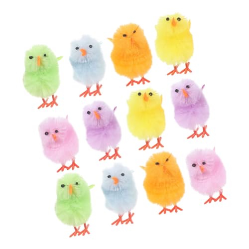 SOLUSTRE 12 Stück Stofftier Küken für Mini-Hühnerfiguren Chick Plüsch Osterpelzküken guck Kuscheltier Plüsch-Küken-Modell Gefüllter Hühnerplüsch -Mini-Küken Samt von SOLUSTRE