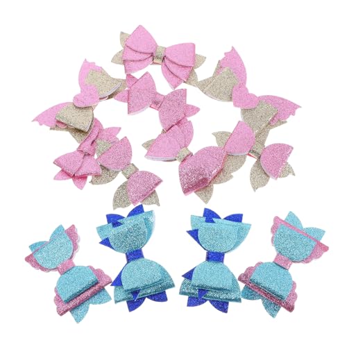 SOLUSTRE 12 Stück Teiliges Haarschleifen mit Glitzer und Pailletten Design Weiche Filzbasis Leichte Haarclips für DIY Party Kreative Frisuren und Verspielte Stylingideen von SOLUSTRE