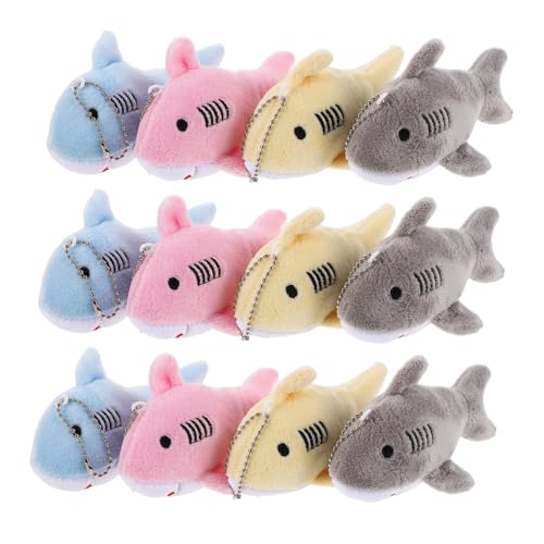 SOLUSTRE 12 Stück Teiliges Mini-plüschhaifisch Schlüsselanhänger Bunte Niedliche Tieranhänger Vielseitige Taschen Rucksackdeko Meeres-Themenparty Geschenkanhänger für Erwachsene von SOLUSTRE