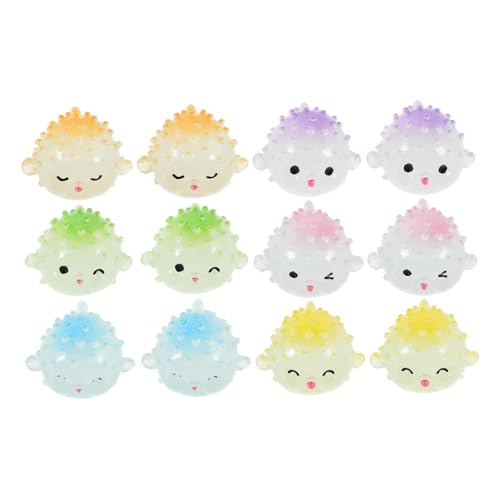 SOLUSTRE 12 Stück Teiliges Miniatur Meerestiere aus Resin Kreative Bunte Kugelfisch Figuren Robuste Aquarien Ornamente für Unterwasser Dekoration Vielseitige Meereslandschaft Deko für von SOLUSTRE