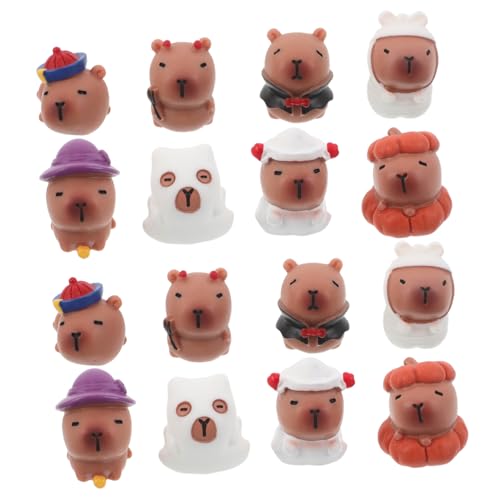 SOLUSTRE 16stücke Mini-Tier-Accessoires Aus Kunstharz Winzige Halloween-minifiguren Aus Harz Gefertigte Tierfiguren Für Dekorationen Miniatur-tierstatuen Für Mikrolandschaften von SOLUSTRE