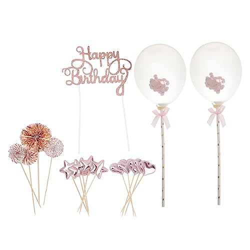 SOLUSTRE 17 Stück Teiliges Set Happy Birthday Toppers Dekorative Tortenstecker für Geburtstagsfeiern Roségold PU Tortenaufsätze für Kuchen und Cupcakes SOLUSTRE 17 Stück Teiliges Set Happy Birthday Toppers Dekorative Tortenstecker für Geburtstagsfeiern Roségold PU Tortenaufsätze für Kuchen und Cupcakes von SOLUSTRE