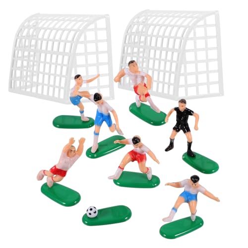 SOLUSTRE 1Satz Fußball Team Tortendekorationen Entzückende Kuchenrequisiten Mit Spielern Und Schiedsrichter Fußball Mottoparty Für Kindergeburtstage von SOLUSTRE