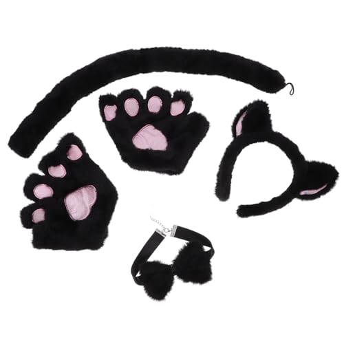 SOLUSTRE 1Satz Katzenohren Haarband Katzenschwanz Für Requisite Für Karneval Halloween Und Cosplay Partys SOLUSTRE 1Satz Katzenohren Haarband Katzenschwanz Für Requisite Für Karneval Halloween Und Cosplay Partys von SOLUSTRE