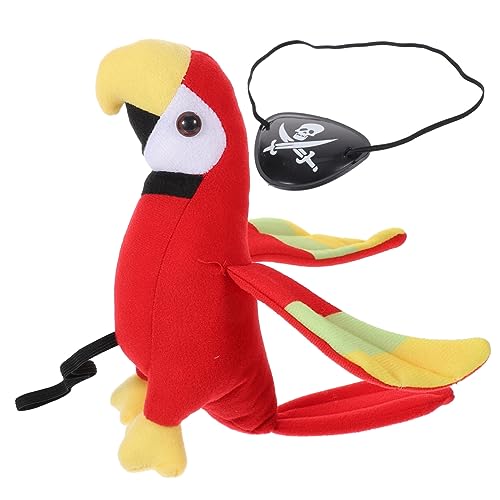 SOLUSTRE 1satz Piratenkostüm Mit Plüschpapagei Für Halloween Augenmaske Spaßige Kostümparty-requisite Für Cosplay Und Veranstaltungen von SOLUSTRE