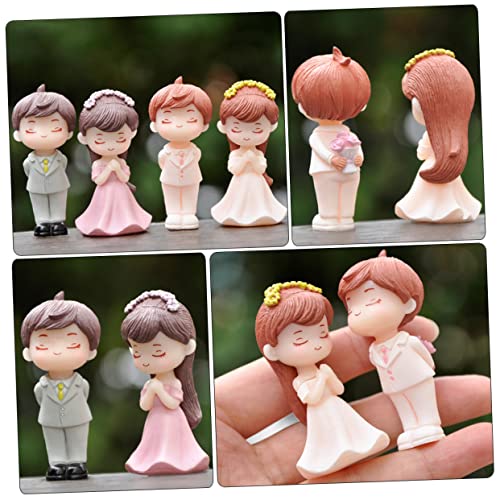SOLUSTRE 2 Paare Romantische Hochzeitsfigur Teiliges PVC Stabile Langlebige Braut Bräutigam Deko für Hochzeitstorte Tisch Auto für Valentinstag und Hochzeit von SOLUSTRE