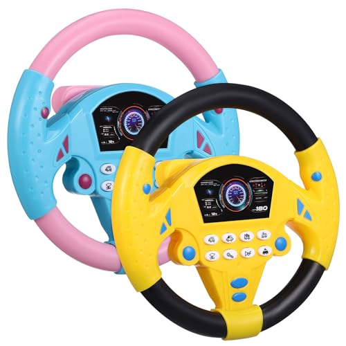 SOLUSTRE 2 Pcs Simulierte Lenkrad Auto Fahren Simulation Frühen Pädagogisches Auto von SOLUSTRE