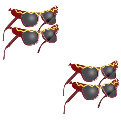 SOLUSTRE 2 Sätze Hot-dog-spielzeuggläser Verrückt Hot-dog-gläser Hot-dog-partydekorationen Lustig Geformt Rahmen Es Kind Spaß Partybrille Karikatur Für Abs Brown 2 Stück * 2 von SOLUSTRE