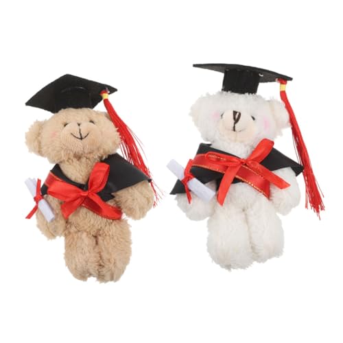 SOLUSTRE 2 Stück Bär Puppe Absolvent Doktorat Mini Abschluss Bär Freundin Gastgeschenk Gefüllt Süßes Abschlussgeschenk Grad Bär Plüsch von SOLUSTRE