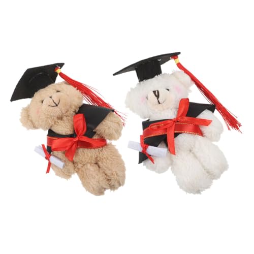SOLUSTRE 2 Stück Bär Puppe Tier Freundin Mini Gefüllte Graduierung Gastgeschenk Doktorat Party Plüsch Absolvent Niedlich Grad Bär Filz Tuch von SOLUSTRE